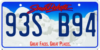 SD license plate 93SB94