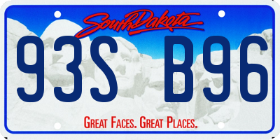 SD license plate 93SB96