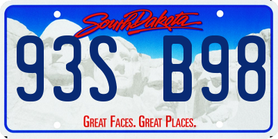 SD license plate 93SB98