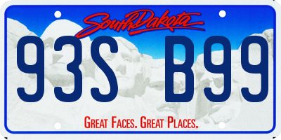 SD license plate 93SB99