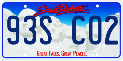 SD license plate 93SC02