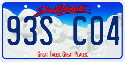SD license plate 93SC04