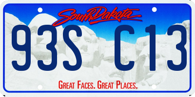 SD license plate 93SC13