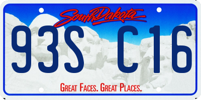 SD license plate 93SC16