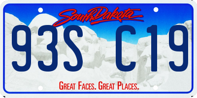 SD license plate 93SC19