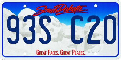 SD license plate 93SC20