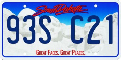 SD license plate 93SC21