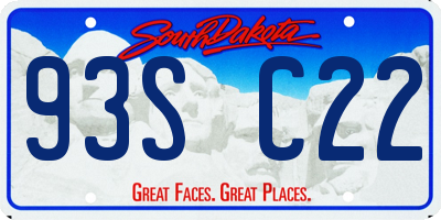 SD license plate 93SC22