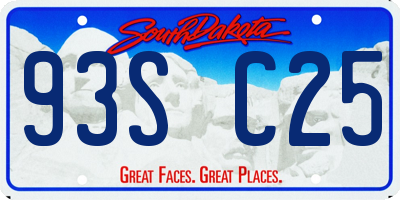 SD license plate 93SC25