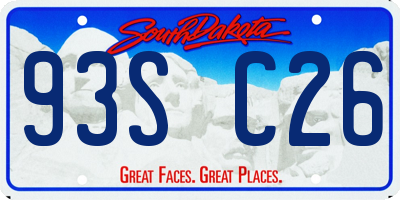 SD license plate 93SC26