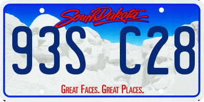 SD license plate 93SC28