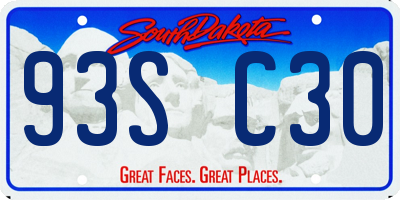 SD license plate 93SC30