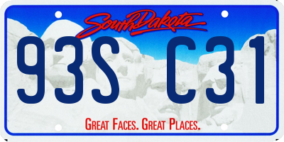SD license plate 93SC31
