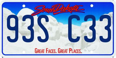 SD license plate 93SC33