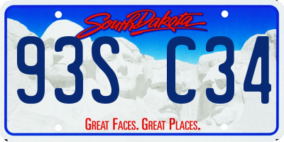 SD license plate 93SC34