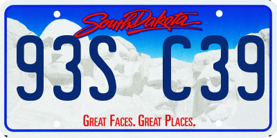 SD license plate 93SC39