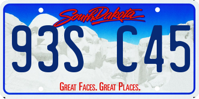SD license plate 93SC45