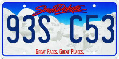 SD license plate 93SC53