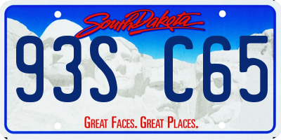 SD license plate 93SC65