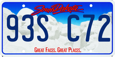 SD license plate 93SC72
