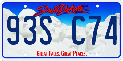 SD license plate 93SC74