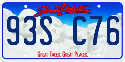 SD license plate 93SC76