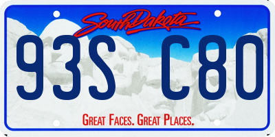 SD license plate 93SC80