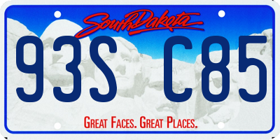 SD license plate 93SC85