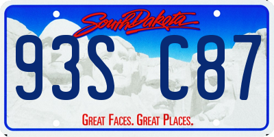 SD license plate 93SC87