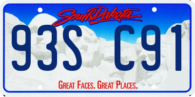 SD license plate 93SC91