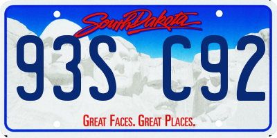 SD license plate 93SC92