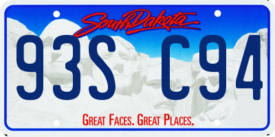 SD license plate 93SC94