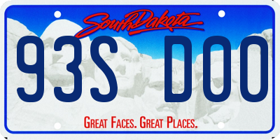 SD license plate 93SD00