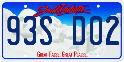 SD license plate 93SD02