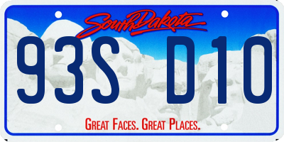 SD license plate 93SD10