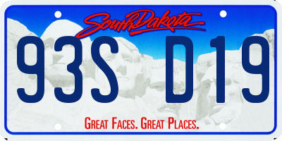 SD license plate 93SD19