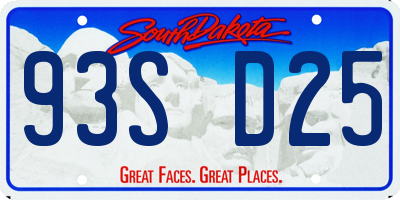 SD license plate 93SD25