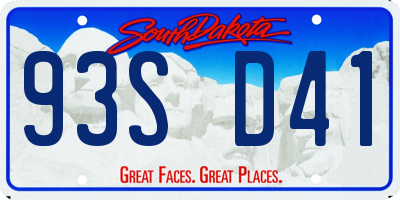 SD license plate 93SD41