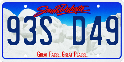 SD license plate 93SD49