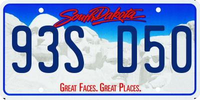 SD license plate 93SD50