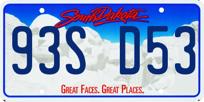 SD license plate 93SD53