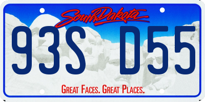 SD license plate 93SD55