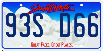 SD license plate 93SD66