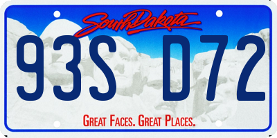 SD license plate 93SD72