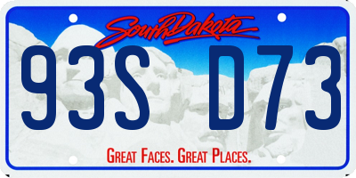SD license plate 93SD73