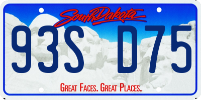 SD license plate 93SD75