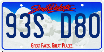 SD license plate 93SD80