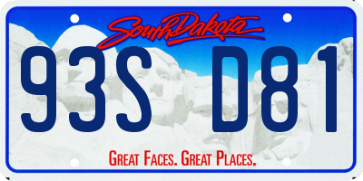 SD license plate 93SD81