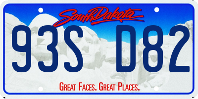 SD license plate 93SD82