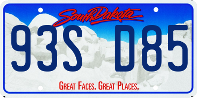 SD license plate 93SD85